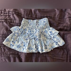 Olivaceous Blue and White Mini Skirt Size Small
